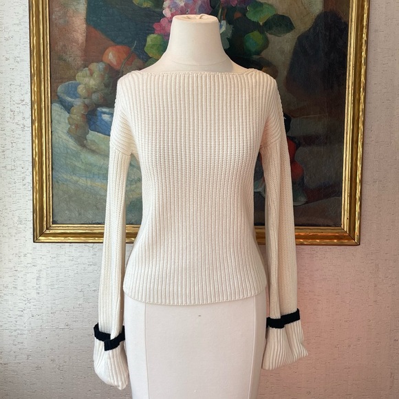 Boat Neck Ribbed Sweater - Picture 1 of 3